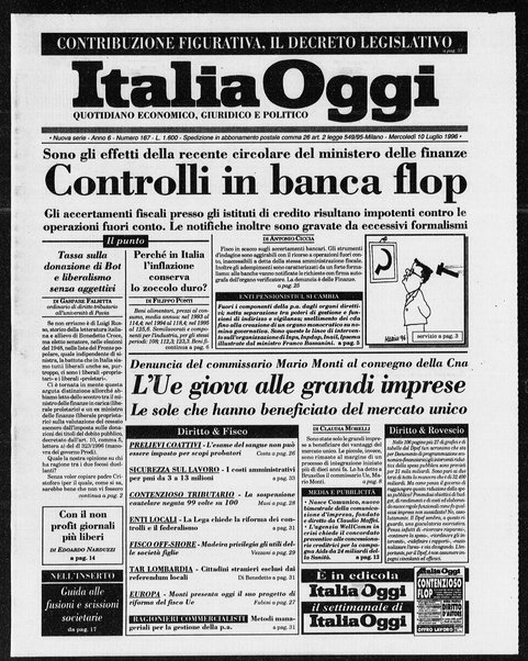 Italia oggi : quotidiano di economia finanza e politica